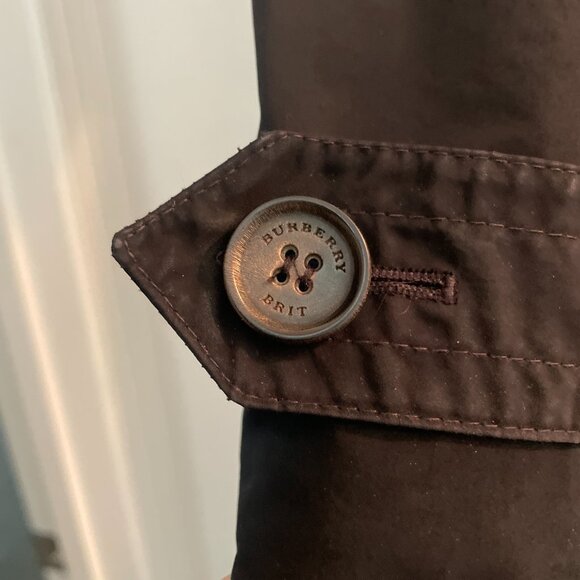 Vintage -Black- Burberry Brit Trench Coat - Picture 6 of 13